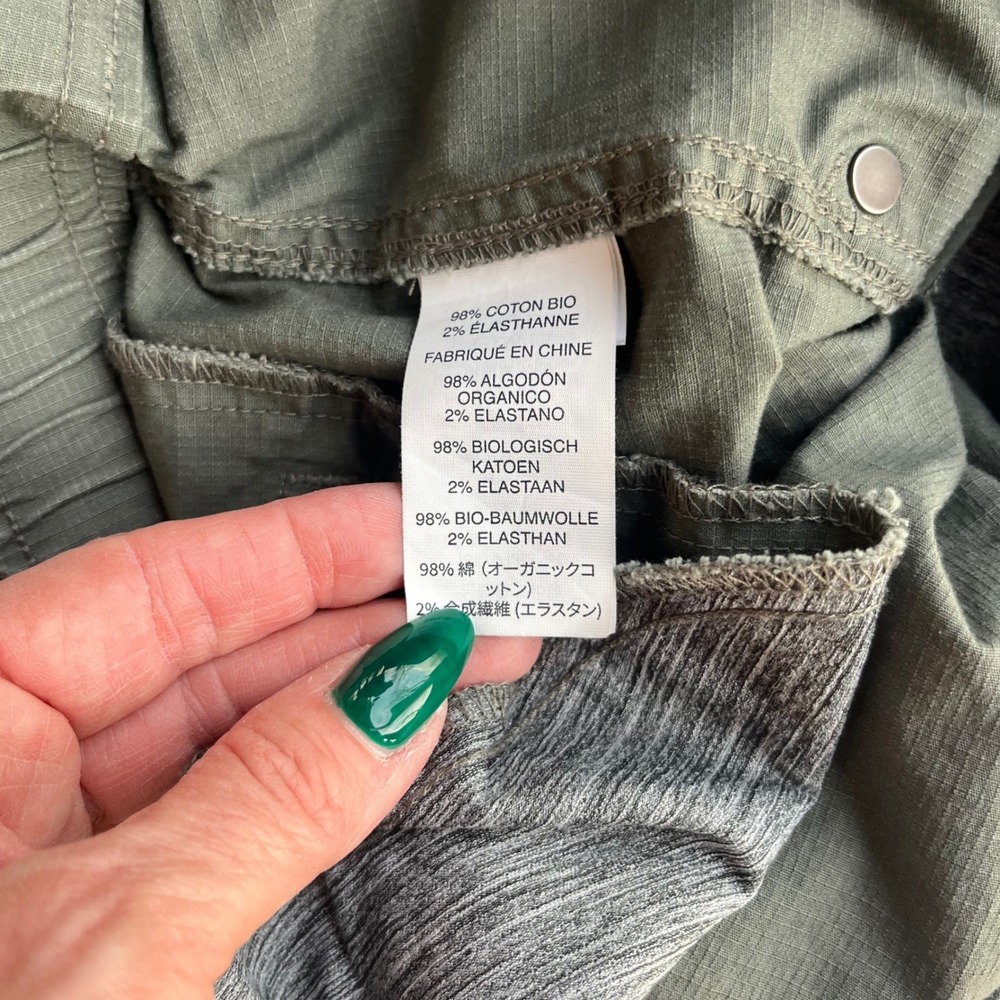 Vuori Ripstop Pant Army Khaki Green Organic Cotton Womens Medium Hiking Outdoor - Picture 9 of 15
